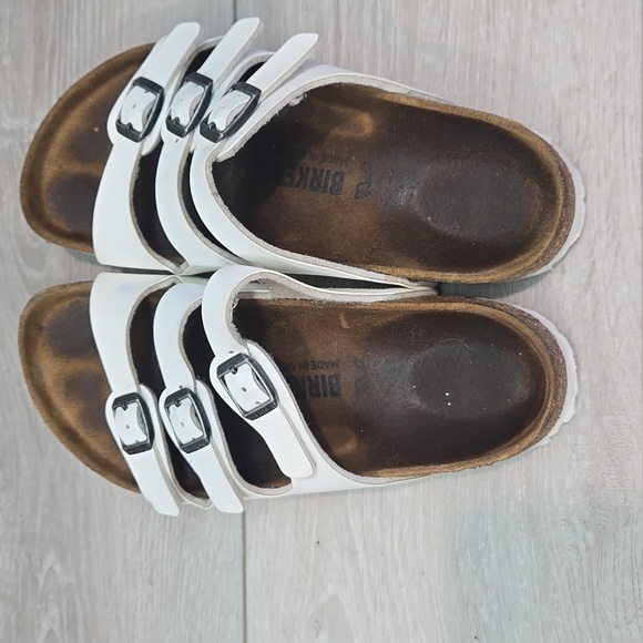 Birkenstock Women Floroda White Sandals Slide Flats Shoes Sz 37/6 Regular - Picture 5 of 11